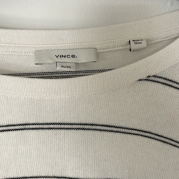 Vince Stripe 2 pc Set Sweater Knit Summer Shorts / Top black and white XL - Picture 10 of 14